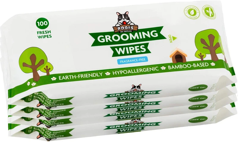 Pogi's Grooming Wipes, 100 toallitas antisépticas para perros y gatos
