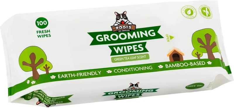 Pogi's Grooming Wipes, 100 toallitas antisépticas para perros y gatos