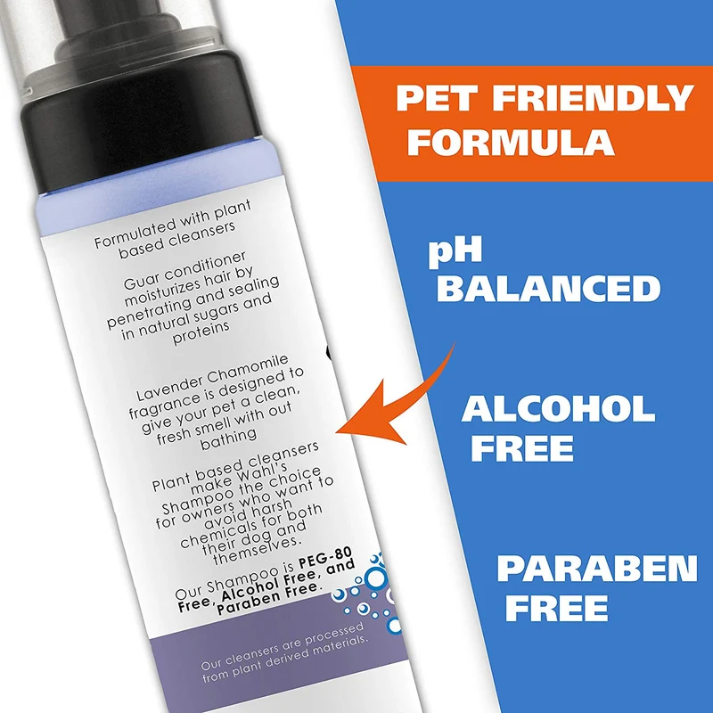 Wahl Natural Pet Champú sin agua sin enjuague, lavanda, 7,10 fl oz, lavanda, (Lavender Chamomile)
