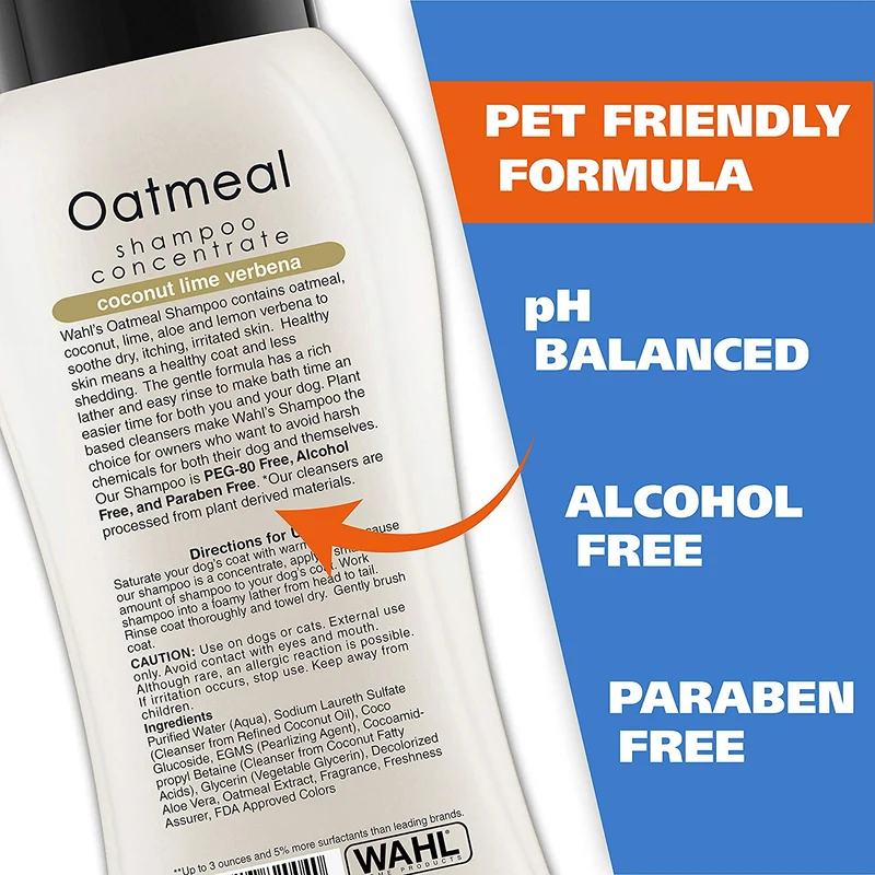 Wahl Champú para perros para alivio de picazón y piel seca, fórmula de avena con verbena de coco y ingredientes 100% naturales, 24 onzas