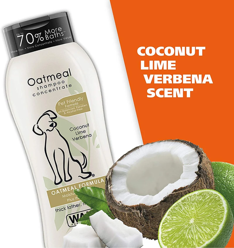 Wahl Champú para perros para alivio de picazón y piel seca, fórmula de avena con verbena de coco y ingredientes 100% naturales, 24 onzas