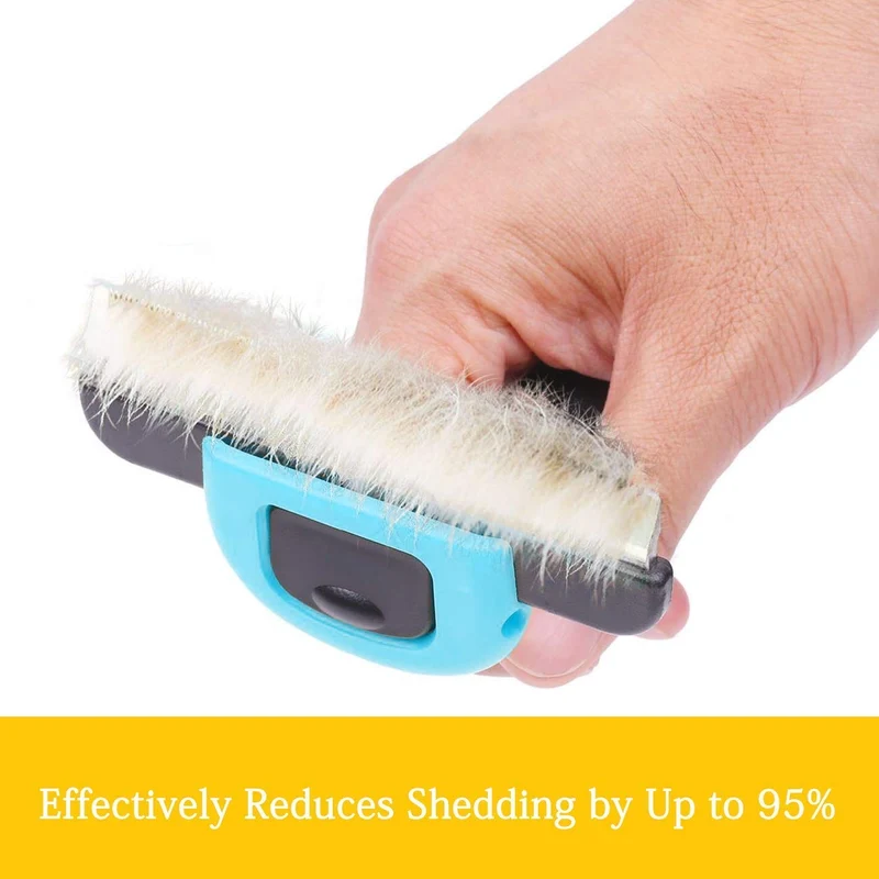 Cepillo de peluquería para mascotas, reduce la caída del pelo, Azul