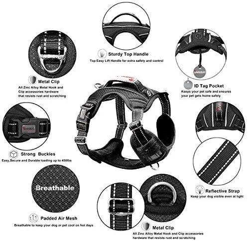 BARKBAY - Arnés para perro con clip frontal y asa de fácil control