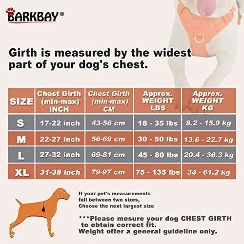 BARKBAY - Arnés para perro con clip frontal y asa de fácil control