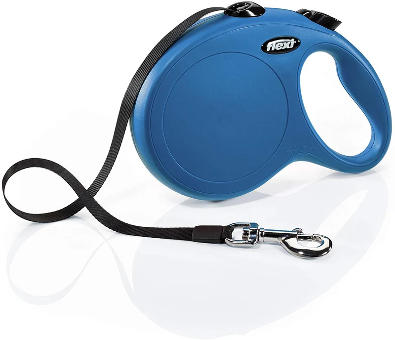 Flexi Classic Correa retráctil para perro en azul, 26 pies