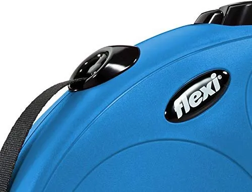 Flexi Classic Correa retráctil para perro en azul, 26 pies