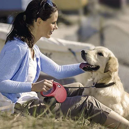 Flexi Classic Correa retráctil para perro en azul, 26 pies