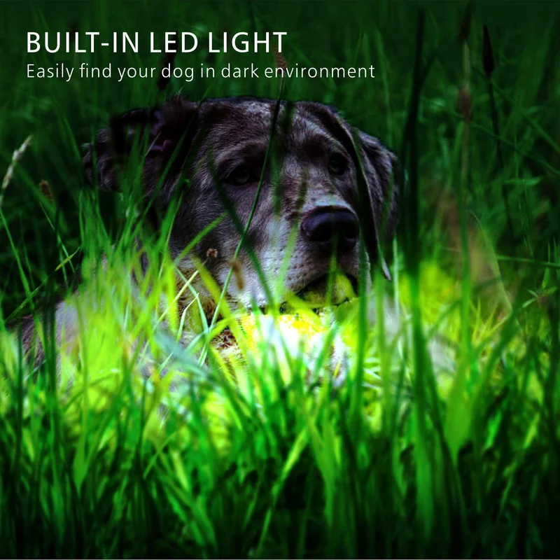 F-color collar de entrenamiento para perro, recargable e impermeable, collar de choque para perros con mando a distancia, 2600 pies, con luz LED vibrante de choque 4 modos para perros pequeños, medianos y grandes, color negro