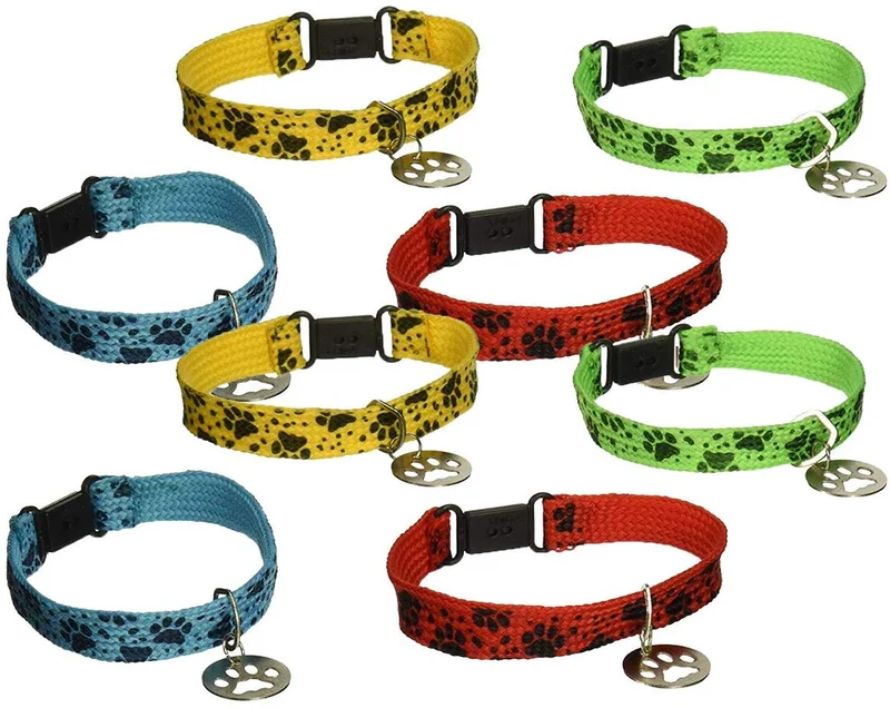 Collares de la amistad para mascotas con colgante con huella de cachorro, 7 colores disponibles