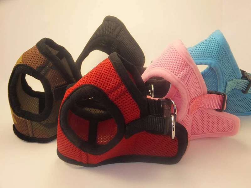 Arnés para perros de malla suave, cómodo para razas pequeñas, cachorros, juguetes, de 2 a 16 lb, en color rosa bebé, azul, negro, rojo, camuflado en tamaño pequeño, mediano, grande y extra grande