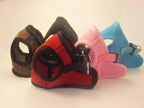 Arnés para perros de malla suave, cómodo para razas pequeñas, cachorros, juguetes, de 2 a 16 lb, en color rosa bebé, azul, negro, rojo, camuflado en tamaño pequeño, mediano, grande y extra grande