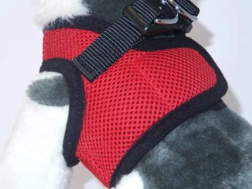 Arnés para perros de malla suave, cómodo para razas pequeñas, cachorros, juguetes, de 2 a 16 lb, en color rosa bebé, azul, negro, rojo, camuflado en tamaño pequeño, mediano, grande y extra grande