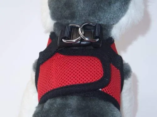 Arnés para perros de malla suave, cómodo para razas pequeñas, cachorros, juguetes, de 2 a 16 lb, en color rosa bebé, azul, negro, rojo, camuflado en tamaño pequeño, mediano, grande y extra grande