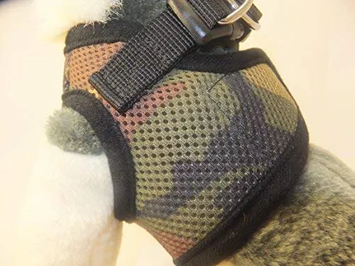 Arnés para perros de malla suave, cómodo para razas pequeñas, cachorros, juguetes, de 2 a 16 lb, en color rosa bebé, azul, negro, rojo, camuflado en tamaño pequeño, mediano, grande y extra grande