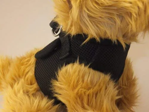 Arnés para perros de malla suave, cómodo para razas pequeñas, cachorros, juguetes, de 2 a 16 lb, en color rosa bebé, azul, negro, rojo, camuflado en tamaño pequeño, mediano, grande y extra grande