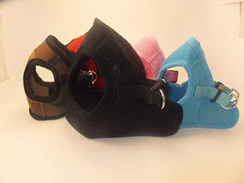 Arnés para perros de malla suave, cómodo para razas pequeñas, cachorros, juguetes, de 2 a 16 lb, en color rosa bebé, azul, negro, rojo, camuflado en tamaño pequeño, mediano, grande y extra grande