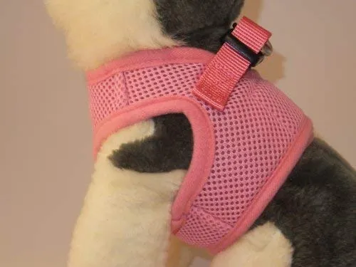 Arnés para perros de malla suave, cómodo para razas pequeñas, cachorros, juguetes, de 2 a 16 lb, en color rosa bebé, azul, negro, rojo, camuflado en tamaño pequeño, mediano, grande y extra grande