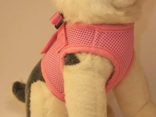 Arnés para perros de malla suave, cómodo para razas pequeñas, cachorros, juguetes, de 2 a 16 lb, en color rosa bebé, azul, negro, rojo, camuflado en tamaño pequeño, mediano, grande y extra grande