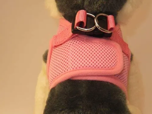 Arnés para perros de malla suave, cómodo para razas pequeñas, cachorros, juguetes, de 2 a 16 lb, en color rosa bebé, azul, negro, rojo, camuflado en tamaño pequeño, mediano, grande y extra grande