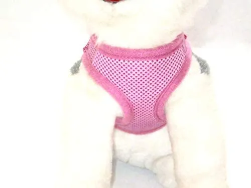 Arnés para perros de malla suave, cómodo para razas pequeñas, cachorros, juguetes, de 2 a 16 lb, en color rosa bebé, azul, negro, rojo, camuflado en tamaño pequeño, mediano, grande y extra grande