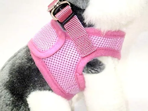 Arnés para perros de malla suave, cómodo para razas pequeñas, cachorros, juguetes, de 2 a 16 lb, en color rosa bebé, azul, negro, rojo, camuflado en tamaño pequeño, mediano, grande y extra grande