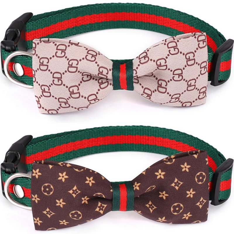 Freewindo Collar para gato con lazo para perro, 2 piezas desmontables, collar ajustable para perros y gatos pequeños y medianos