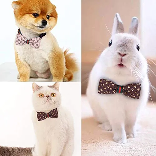 Freewindo Collar para gato con lazo para perro, 2 piezas desmontables, collar ajustable para perros y gatos pequeños y medianos