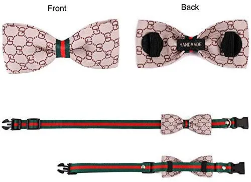Freewindo Collar para gato con lazo para perro, 2 piezas desmontables, collar ajustable para perros y gatos pequeños y medianos