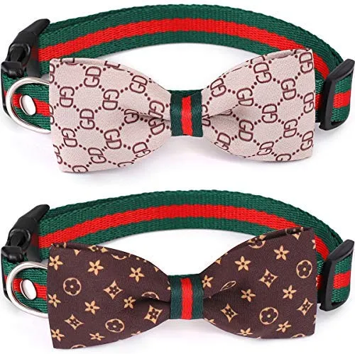 Freewindo Collar para gato con lazo para perro, 2 piezas desmontables, collar ajustable para perros y gatos pequeños y medianos