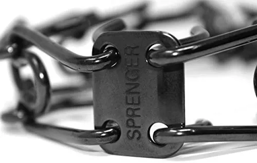 Herm Sprenger - Collar de entrenamiento para perro de acero inoxidable negro con cuello giratorio ultra Plus para mascotas, collar sin tirones para perros, collar de entrenamiento antitirones fabricado en Alemania