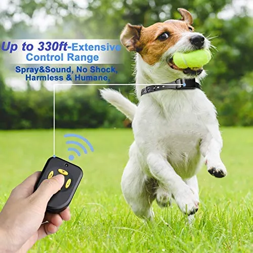 Zeonetak collar de corteza en spray para entrenamiento de perro, Citronella Control Stop ladrando collar para perros pequeño, mediano, grande, ajustable, recargable, impermeable, sin golpes y humanos