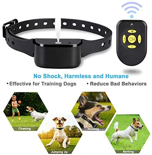 Zeonetak collar de corteza en spray para entrenamiento de perro, Citronella Control Stop ladrando collar para perros pequeño, mediano, grande, ajustable, recargable, impermeable, sin golpes y humanos
