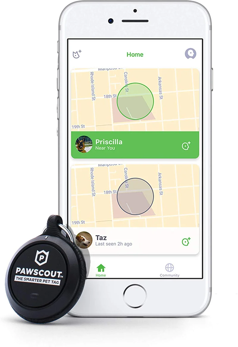Pawscout - Registro inteligente para mascotas (Bluetooth, no GPS), perfil médico, correa virtual para mascotas al aire libre, rastreador de caminos, puntos de interés para mascotas, sin tasas mensuales