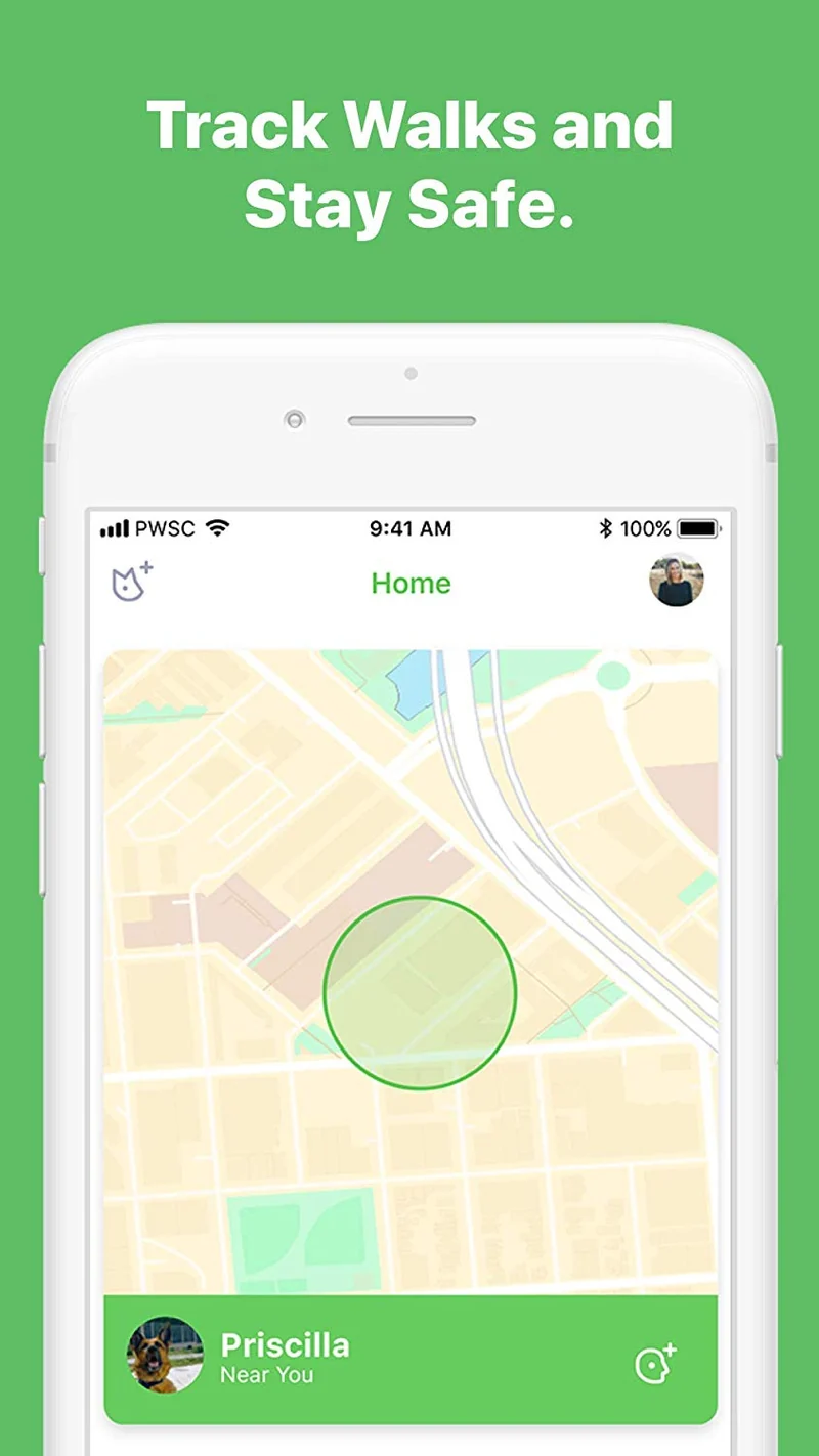 Pawscout - Registro inteligente para mascotas (Bluetooth, no GPS), perfil médico, correa virtual para mascotas al aire libre, rastreador de caminos, puntos de interés para mascotas, sin tasas mensuales