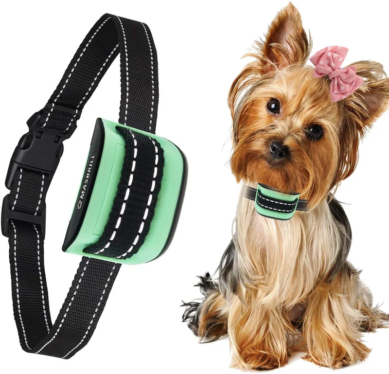 MASBRIL Dog Bark Collar - Upgrade 2019 Safe No Bark Control Device for Tiny Small Medium Dog-Stop Barking by Sound and Vibration- No Shock Human Way-Best Choice for Dog Lovers