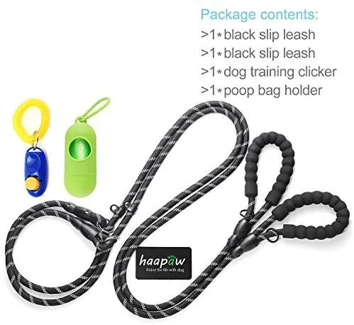 Haapaw 2 paquetes de correa para perro con cómodo mango acolchado reflectante, cuerda de escalada de montaña, correas de entrenamiento para perros grandes, medianos y pequeños (6 pies)