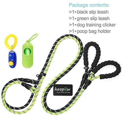 Haapaw 2 paquetes de correa para perro con cómodo mango acolchado reflectante, cuerda de escalada de montaña, correas de entrenamiento para perros grandes, medianos y pequeños (6 pies)