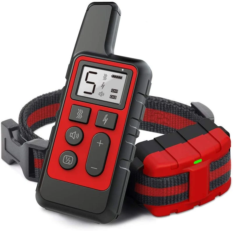 TOCESS Collar de entrenamiento para perro, collar de choque recargable con mando a distancia, alcance remoto de 1640 pies y resistente al agua, 3 modos de entrenamiento, pitido, vibración, choque para perros pequeños, medianos y grandes