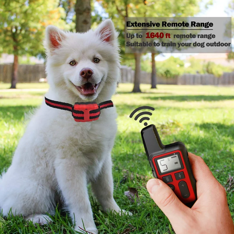TOCESS Collar de entrenamiento para perro, collar de choque recargable con mando a distancia, alcance remoto de 1640 pies y resistente al agua, 3 modos de entrenamiento, pitido, vibración, choque para perros pequeños, medianos y grandes