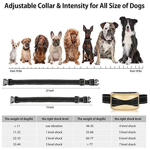 Dog Training Collar with Remote, Rechargeable Waterproof Dogs Bark Collar with 3 Training Modes and Automatic Mode, Beep, Vibration, Static, up to 2400Ft Remote Range for Small Medium Large Dogs