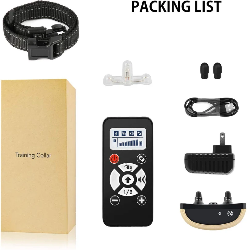 Dog Training Collar with Remote, Rechargeable Waterproof Dogs Bark Collar with 3 Training Modes and Automatic Mode, Beep, Vibration, Static, up to 2400Ft Remote Range for Small Medium Large Dogs