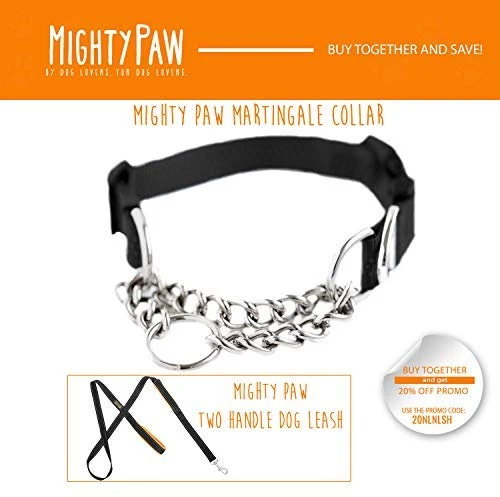 Collar de entrenamiento Mighty Paw, collar Martingale, calidad premium, limitado, collar cincha, collar reflectante para perros