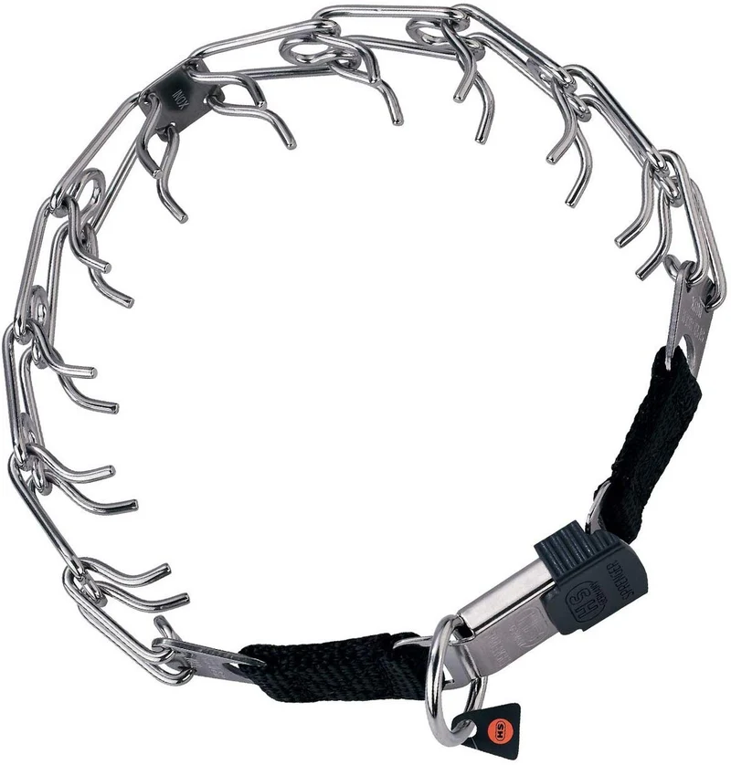Herm Sprenger Acero Inoxidable Prong perro collar con hebilla – Caja de seguridad, Negro