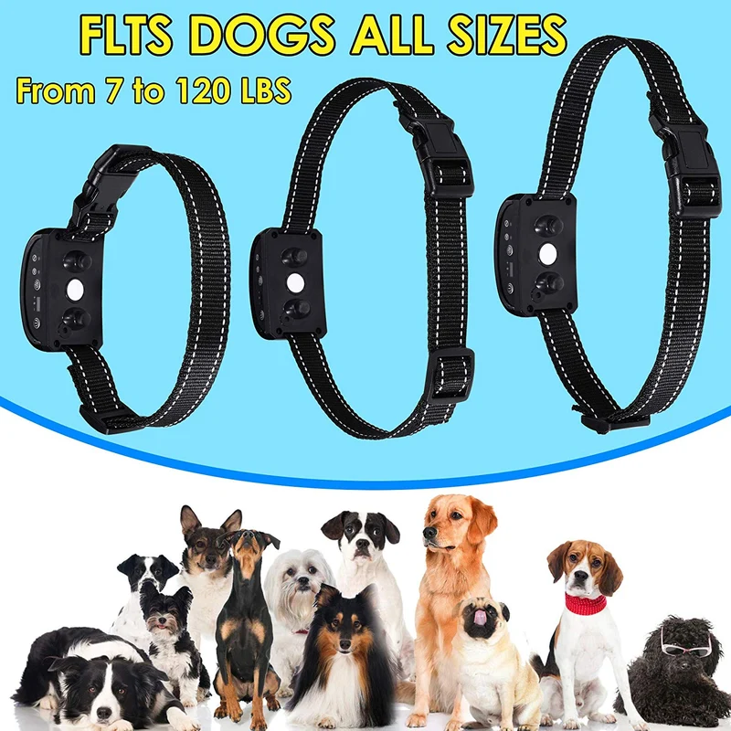 Bobo Collar de corteza [2019 Superhuman CHIP] mejor para perros pequeños, medianos grandes, dispositivo antiladridos más efectivo, 7 modos de sonido, no dañino y sin dolor para un perro, hipoalergénico.