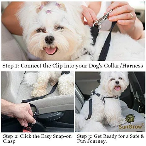 Cinturones de asiento de coche para perros y gatos – Evita el estrés de viaje – permite respirar aire fresco sin mascotas saltando – Soporta todos los coches