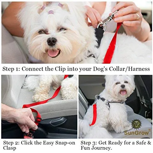 Cinturones de asiento de coche para perros y gatos – Evita el estrés de viaje – permite respirar aire fresco sin mascotas saltando – Soporta todos los coches