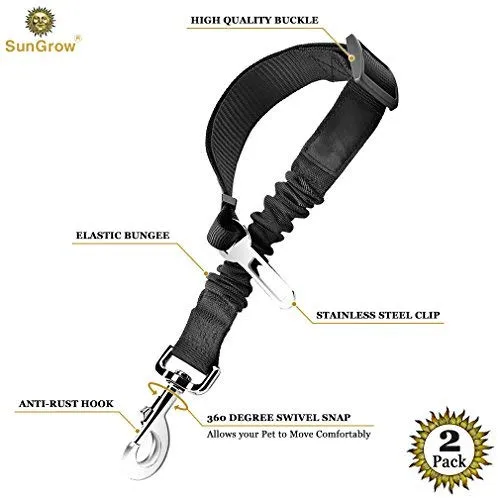 Cinturones de asiento de coche para perros y gatos – Evita el estrés de viaje – permite respirar aire fresco sin mascotas saltando – Soporta todos los coches