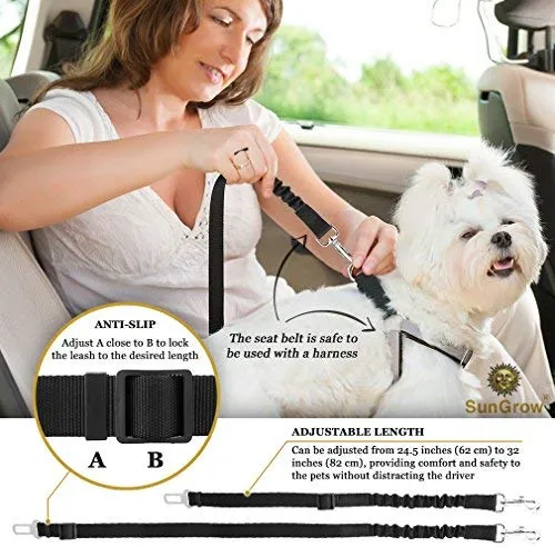 Cinturones de asiento de coche para perros y gatos – Evita el estrés de viaje – permite respirar aire fresco sin mascotas saltando – Soporta todos los coches