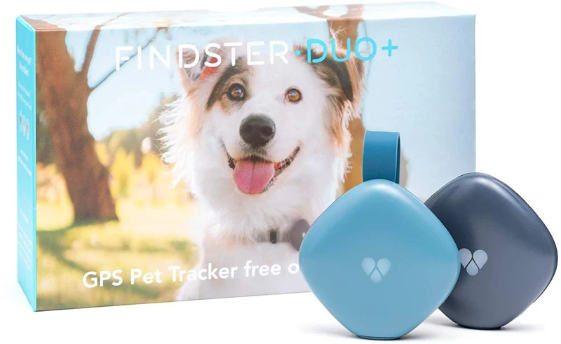 Findster Duo+ Pet Tracker Free of Monthly Fees - GPS Tracking Collar for Dogs and Cats & Pet Activity Monitor