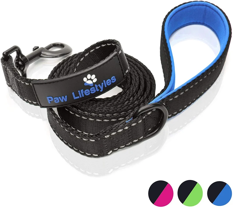 Correa para perro resistente Paw Lifestyles, 0.11 pulgadas de grosor, 6 ft de largo, mango acolchado para mayor comodidad, perfecta para perros medianos y grandes